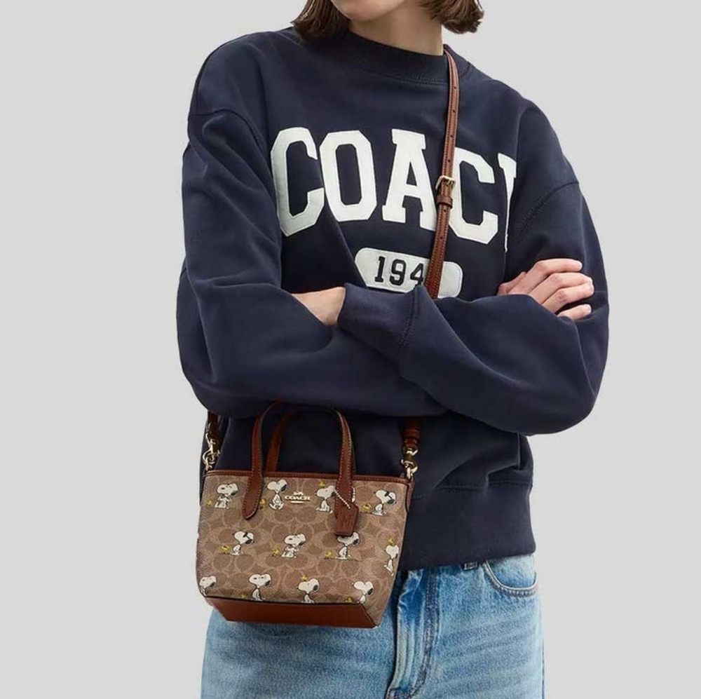 Coach X Peanuts City Mini Tote with Snoopy Print